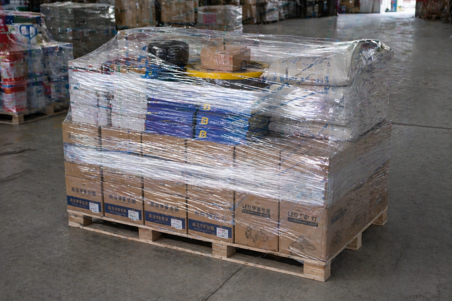 Application de la Ligne de production de film étirable dans la stabilisation de palettes de vrac