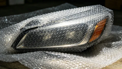 Produktionslinie für Luftpolsterfolie: Schutzverpackungsanwendungen für Kfz-Leuchten