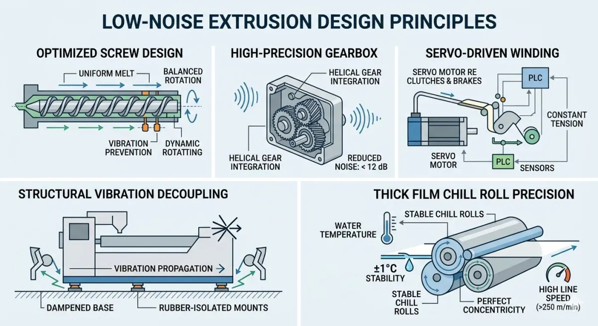 How Stretch Film Extrusion Machine Achieve Low-Noise Operation