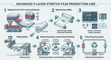 Advantages of 5-Layer Stretch Film Extrusion Machine
