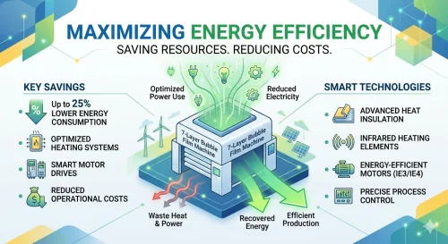 Como economizar 25% de energia com máquinas de filme bolha de 7 camadas