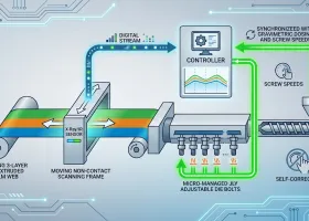 Sistema de Medição de Espessura Online para Extrusora de Filme Stretch de 3 Camadas