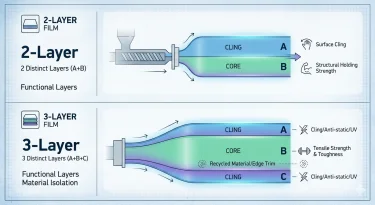 Structural Differences of Film Produced by 2-Layer and 3-Layer Stretch Film Making Machine