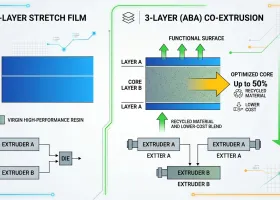 ストレッチフィルム成形機の原料コスト比較：2層と3層の違い