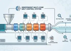 Sistema de control de fusión multizona independiente de la Extrusora de película estirable de 5 capas