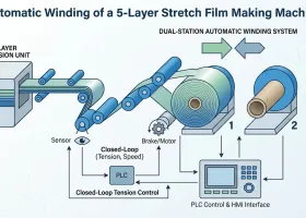 Bobinado Automático de la Extrusora de Película Estirable de 5 Capas