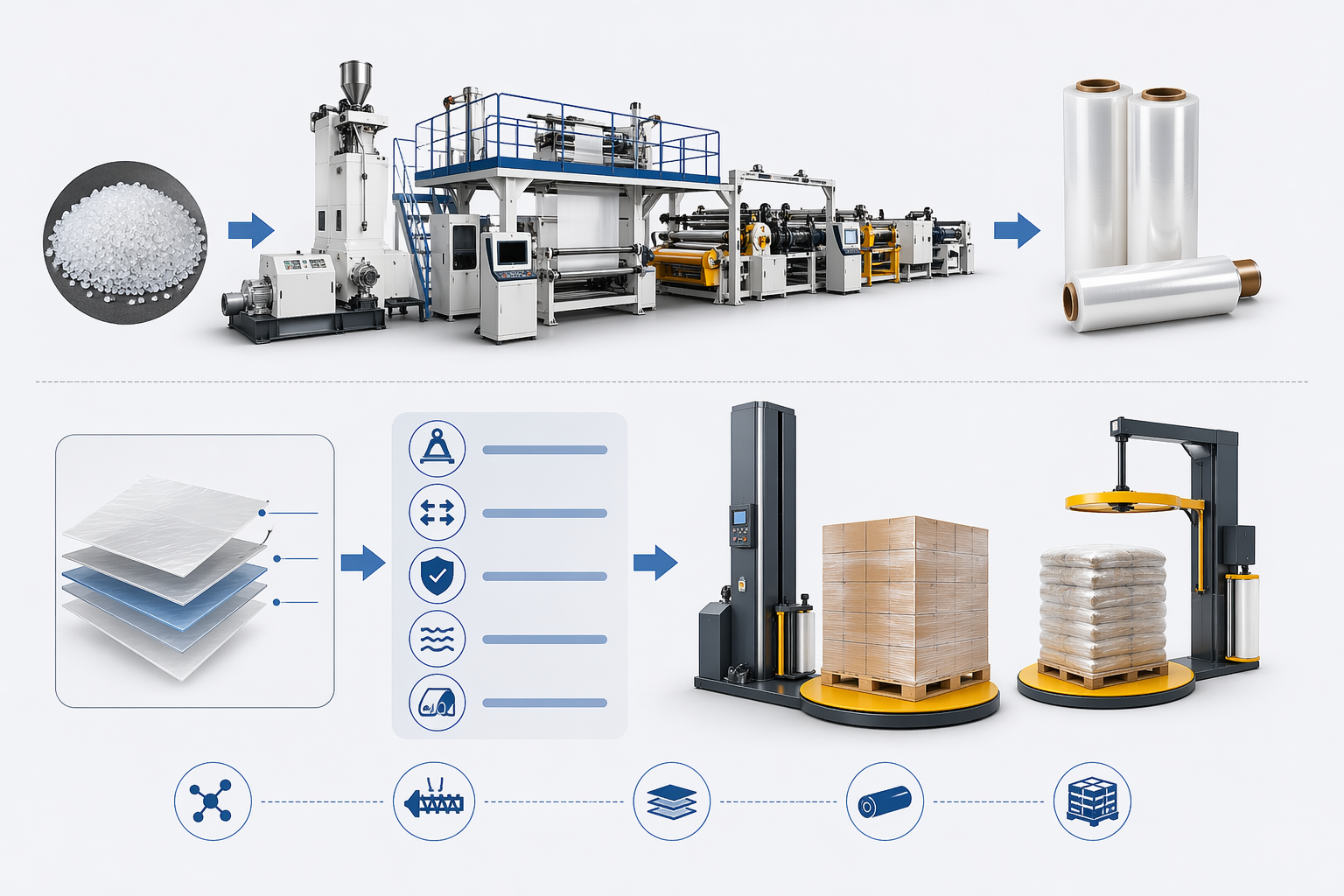 Stretch Film Manufacturing Machine: Advantages of Using mLLDPE Raw Materials