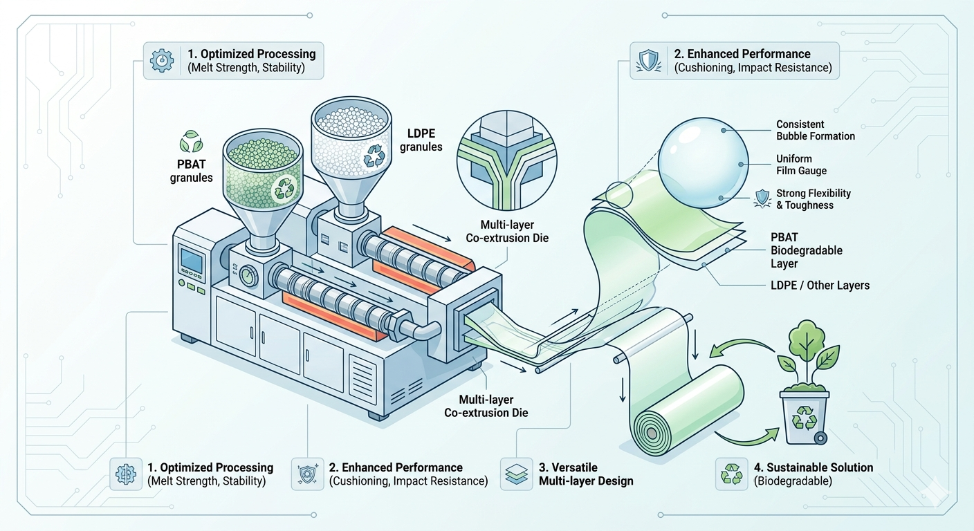 Advantages of Using PBAT Raw Materials in Bubble Film Making Machine