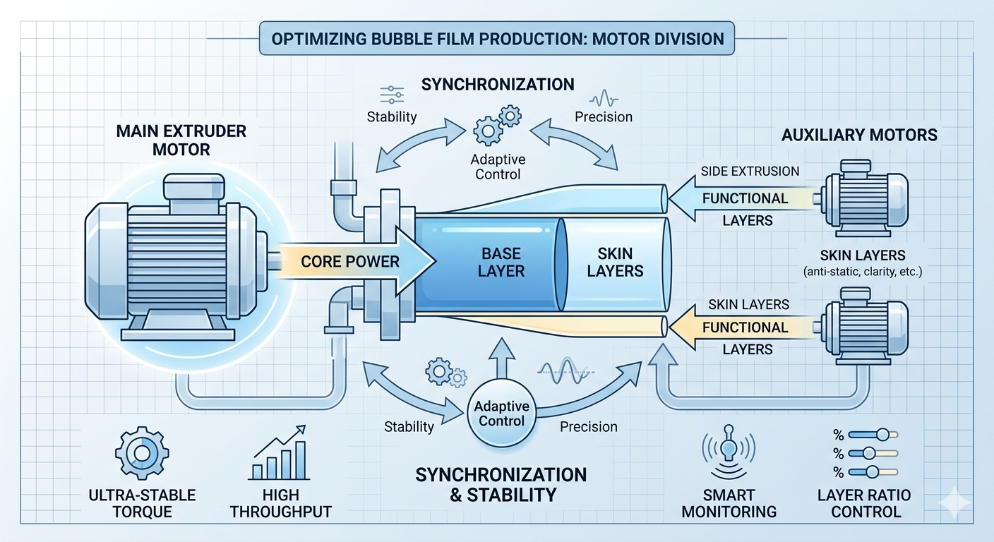 Technical Significance of the Main Extruder Motor in Bubble Film Making Machine