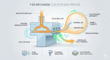 Ontrafelen van het T-Matrijs Mechanisme in een Luchtkussenfolie Extrusiemachine