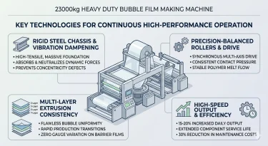 Technische Parameters: Stabiliteit van de 23000KG Heavy Duty Luchtkussenfolie Extrusiemachine